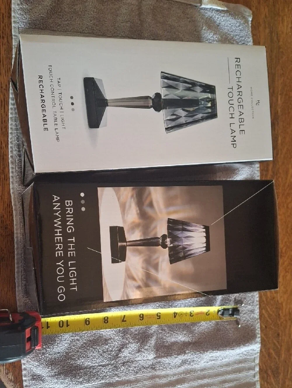 G Home Collection Rechargeable Touch Lamp - Black and Silver Accent